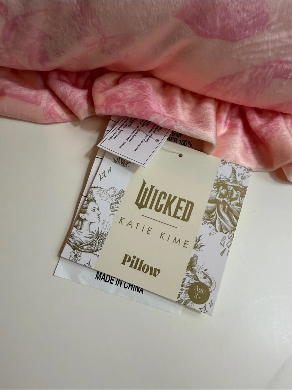 Wicked: For Good x Katy Kime-Pink Throw Pillow 